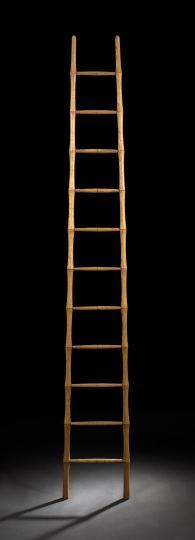 Appraisal: English Oak Library Ladder fourth quarter th century of graduated