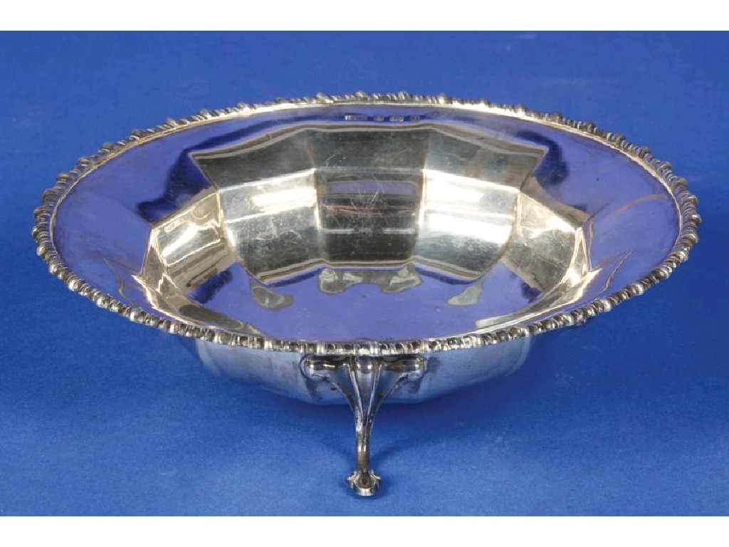 Appraisal: A BOWL of circular form with a gadrooned border faceted