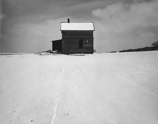 Appraisal: MORRIS WRIGHT - Farmhouse in Winter near Lincoln Nebraska Silver