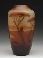 Appraisal: D ARGENTAL CAMEO VASE Shoulder vase is decorated with a