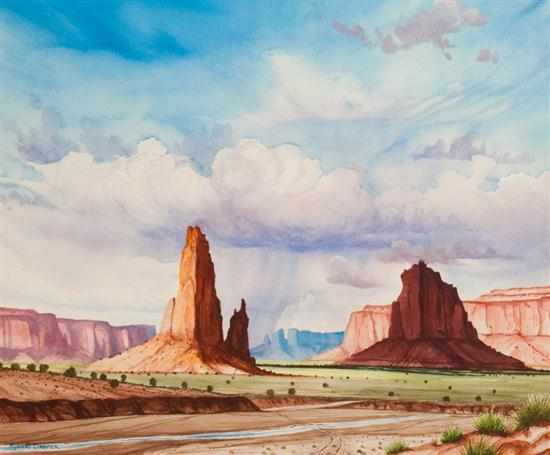 Appraisal: Robert D Draper American b Southwest Landscape watercolor on paper