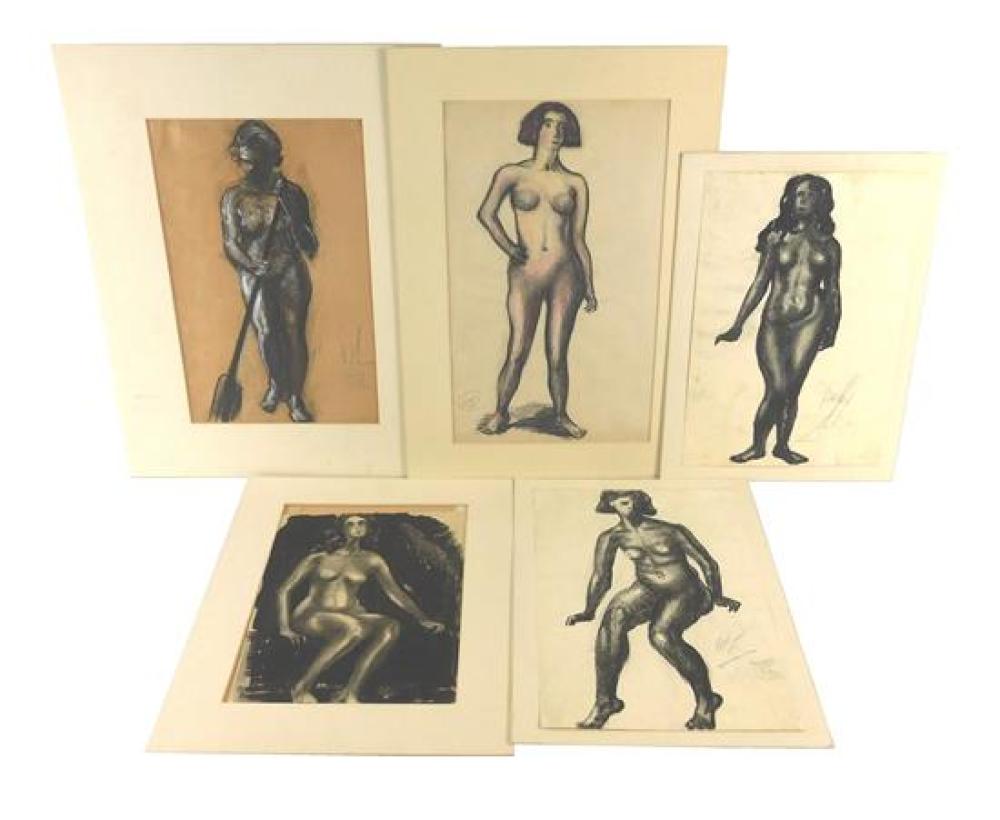 Appraisal: Hayley Lever Australian - five th th C drawings nude