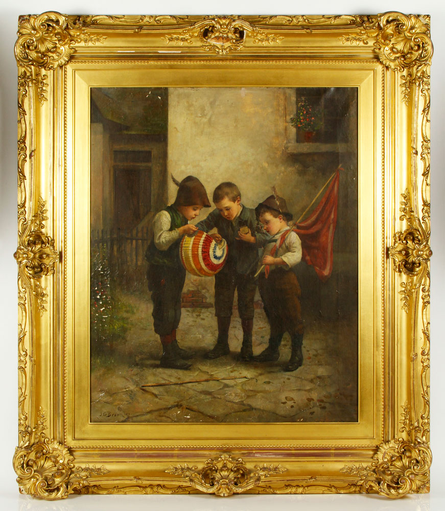 Appraisal: - Brown Portrait of Children O C Signed J G