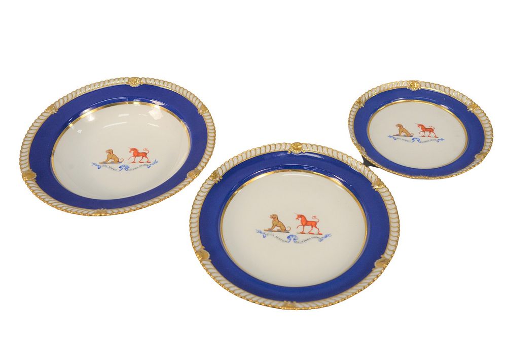 Appraisal: Chamberlain's Worcester Porcelain Armorial Decorated Fifty-Eight Piece Partial Service Set