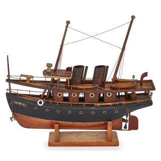 Appraisal: MODEL STEAM YACHT Camile equipped with twenty portholes an anchor