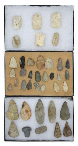 Appraisal: lot Native American artifact group from various states including arrowheads