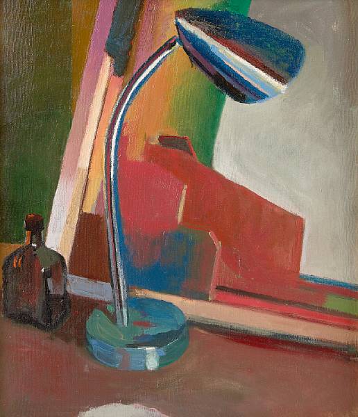 Appraisal: Bruce McGaw American born Still Life with Desk Lamp signed