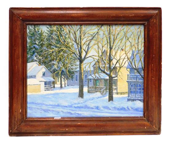 Appraisal: Marian Menke Connecticut th C unsigned oil on board depicting