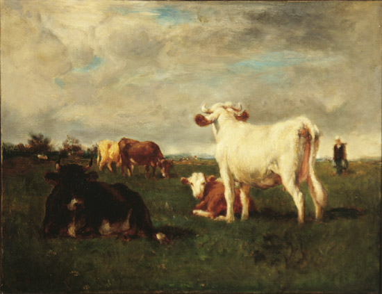 Appraisal: Emile van Marcke de Lummen French - Cows in a