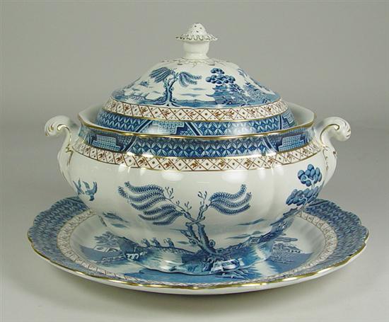 Appraisal: Booth's Real Old Willow Tureen Underplate Early th Century Blue