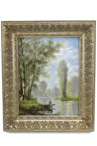 Appraisal: G ASSELINEAU OIL ON RECTANGULAR PORCELAIN PLAQUE French th th