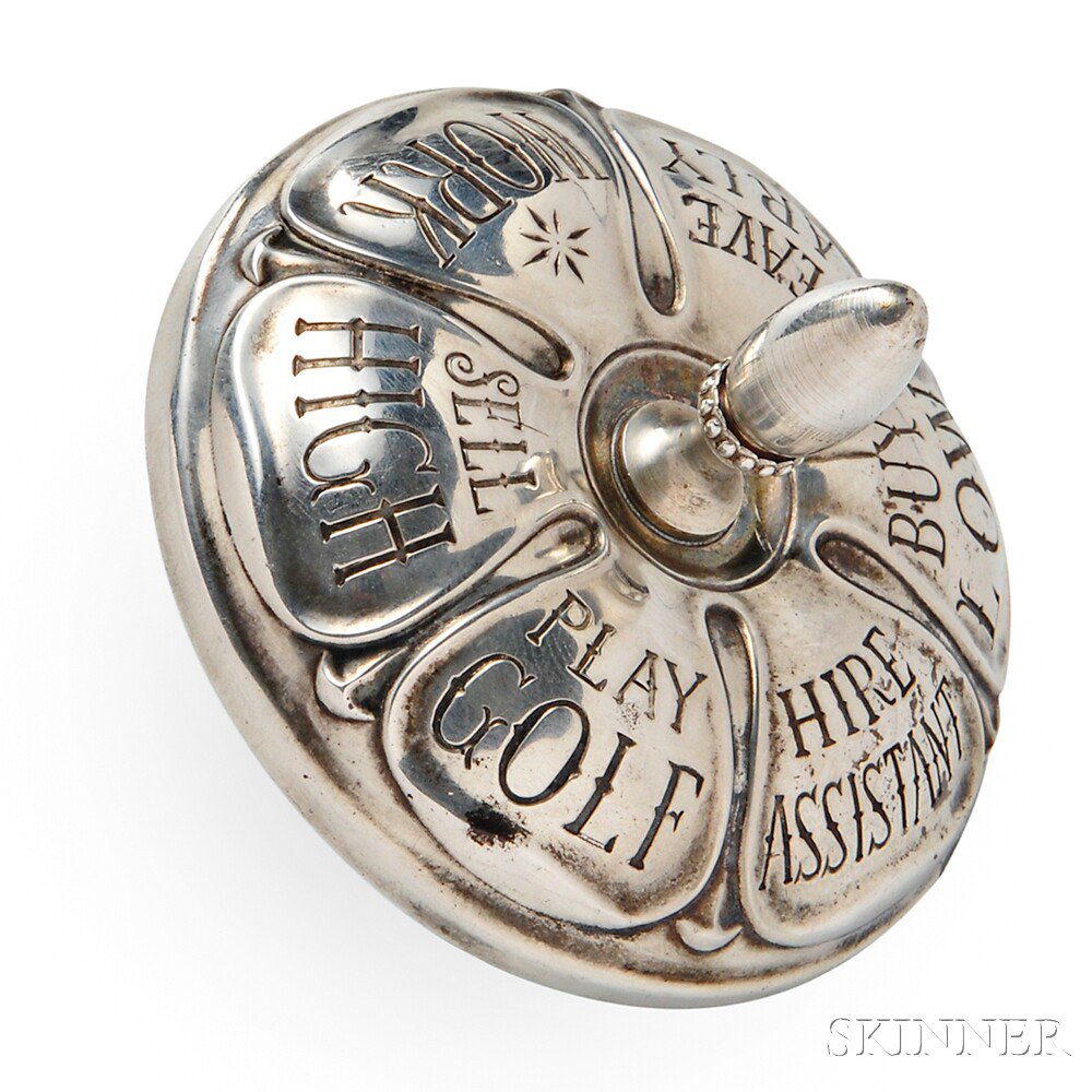 Appraisal: Whimsical Sterling Silver Spinning Top Gorham with suggestions for the