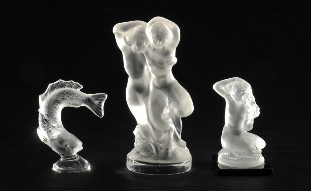 Appraisal: PIECE LALIQUE CRYSTAL PAPERWEIGHTS pieces total to include Signed figural