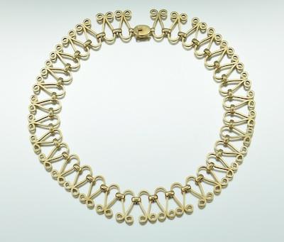 Appraisal: An Elegant Yellow Gold Necklace k yellow gold necklace with