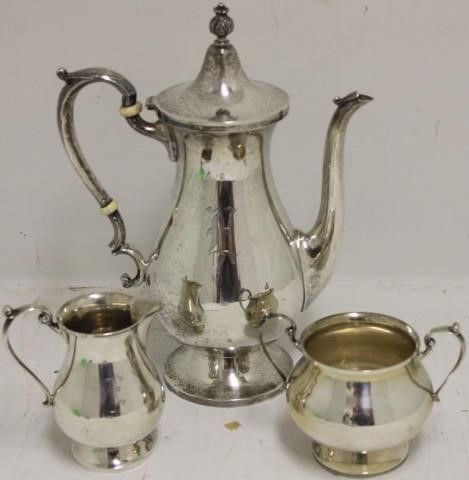 Appraisal: PIECE STERLING SILVER TEA SET WITH TEA POT SUGAR BOWL