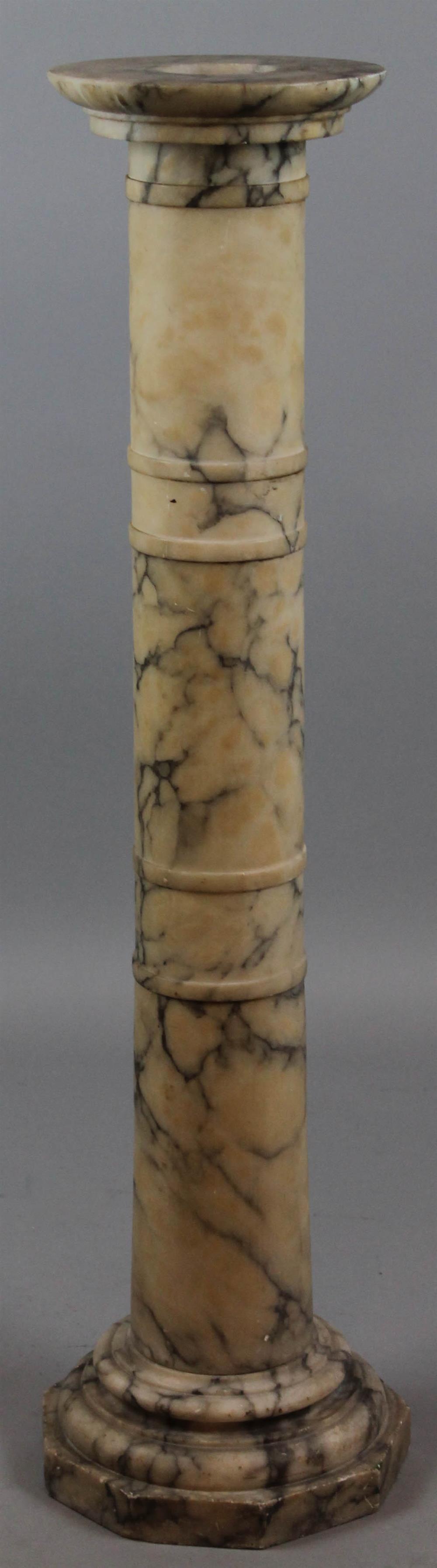 Appraisal: CARERRA MARBLE RING TURNED ARCHITECTURAL COLUMN circular base above a