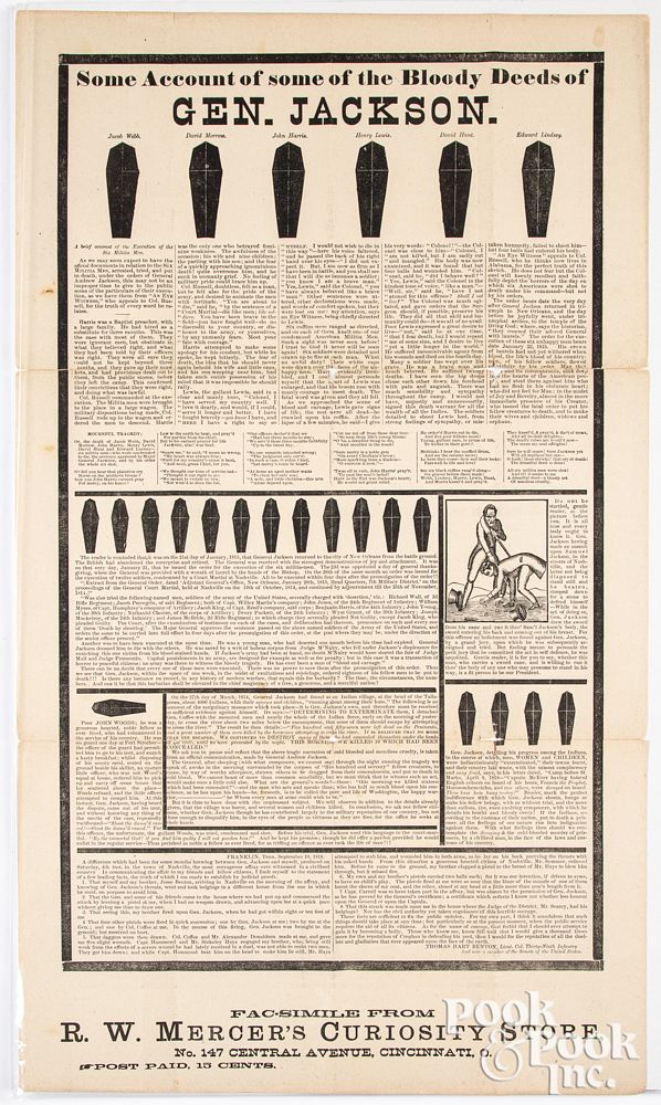 Appraisal: th century facsimile anti-Jackson broadside th century facsimile anti-Jackson broadside