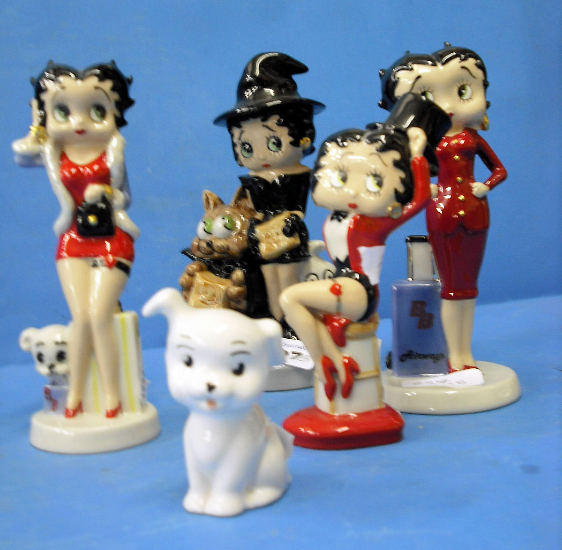 Appraisal: Wade Betty Boop Figures Air Hostess Ringmaster Pudgy Dog Shopping