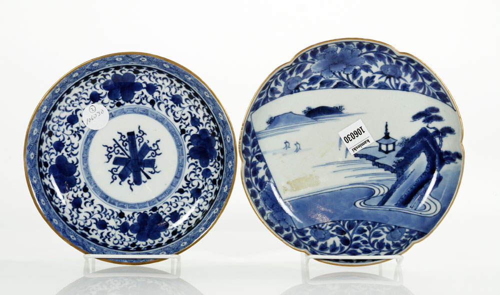 Appraisal: - Chinese Blue and White Plates Chinese blue and white