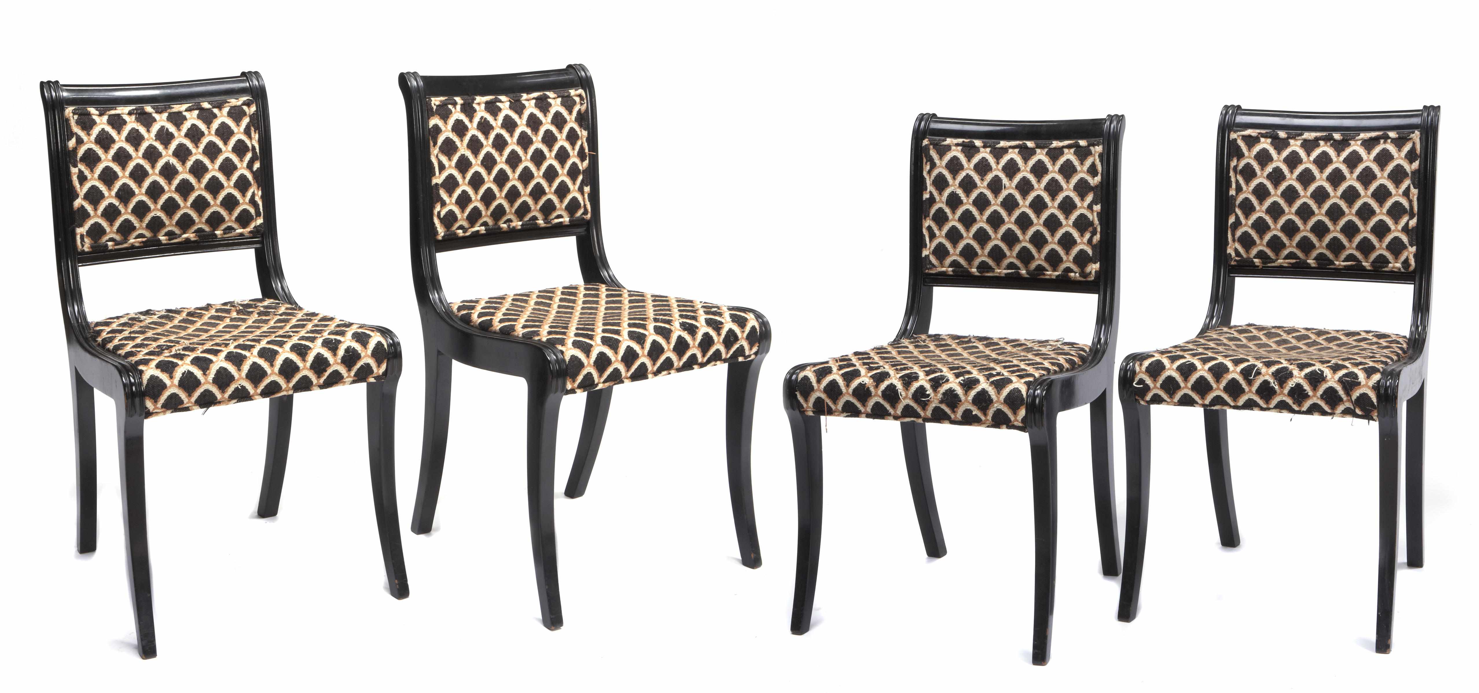 Appraisal: A set of four Regency style ebonized dining chairs height