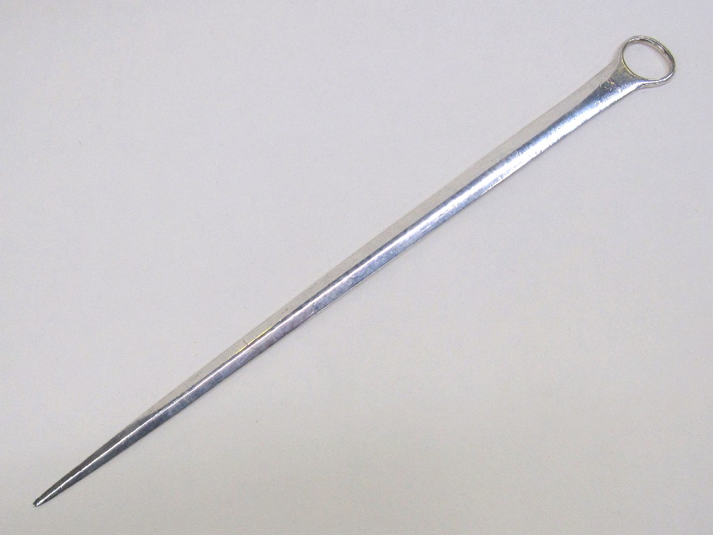 Appraisal: George III silver meat skewer by Thomas Wallis London