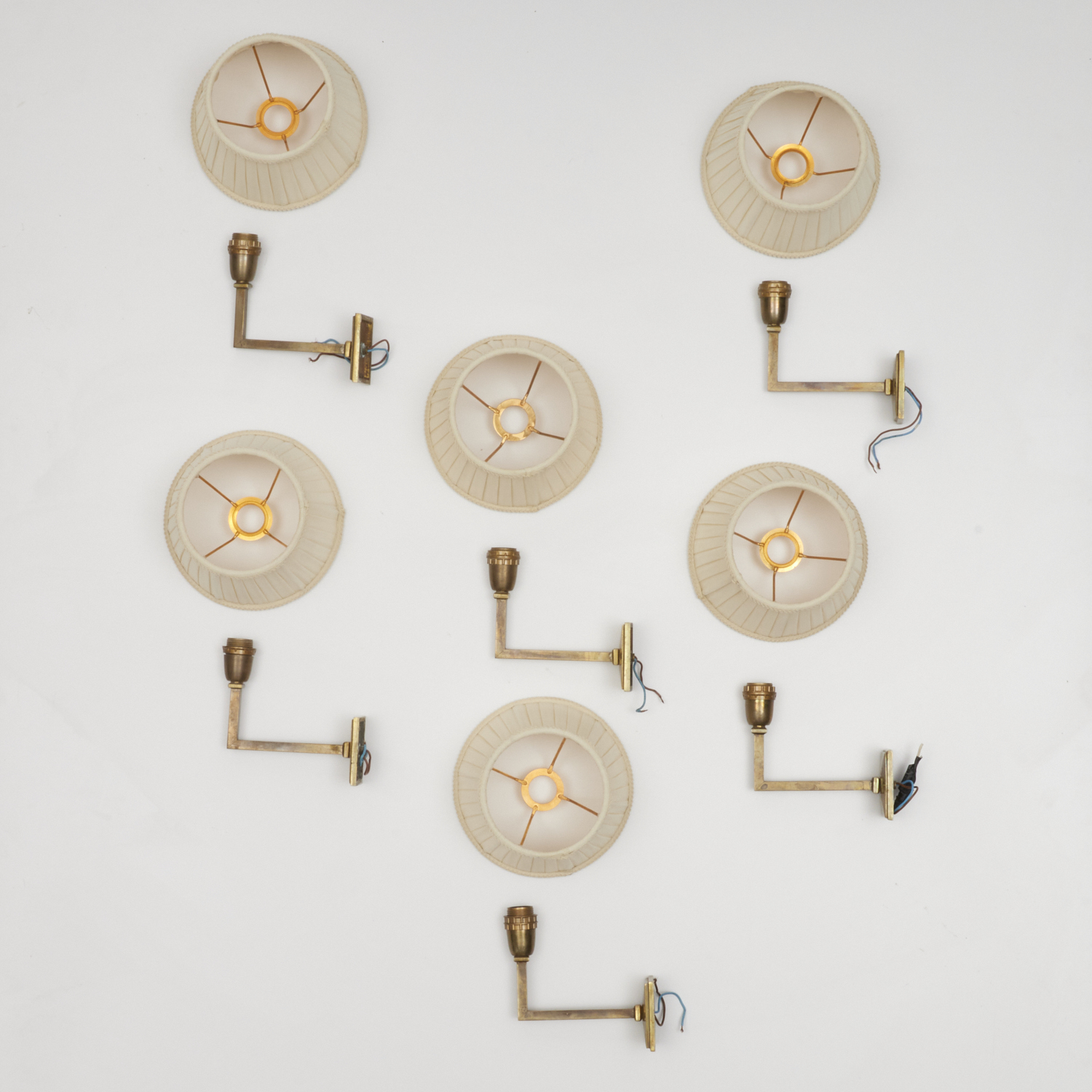 Appraisal: GALERIE DES LAMPES WALL SCONCES th c aged brass finish