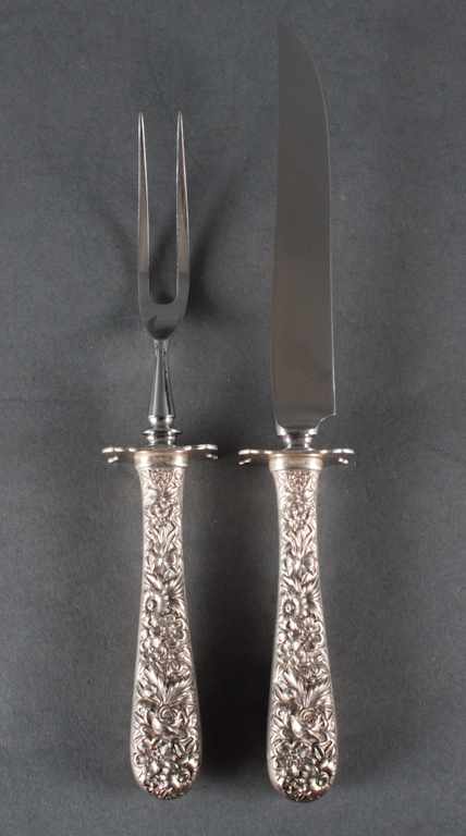 Appraisal: American sterling silver poultry carving set in the ''Repousse'' pattern