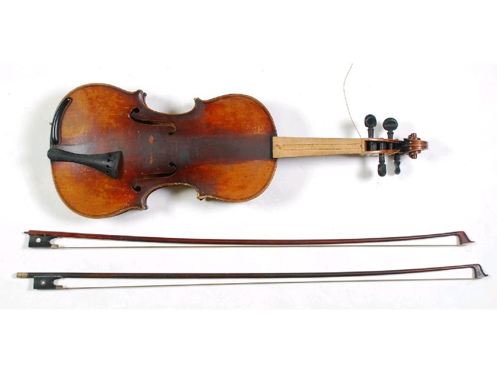 Appraisal: GERMAN LATE NINETEENTH CENTURY VIOLIN bears label 'Copy of a