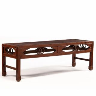 Appraisal: Chinese Low Table with Double Coi th century decorative cloud