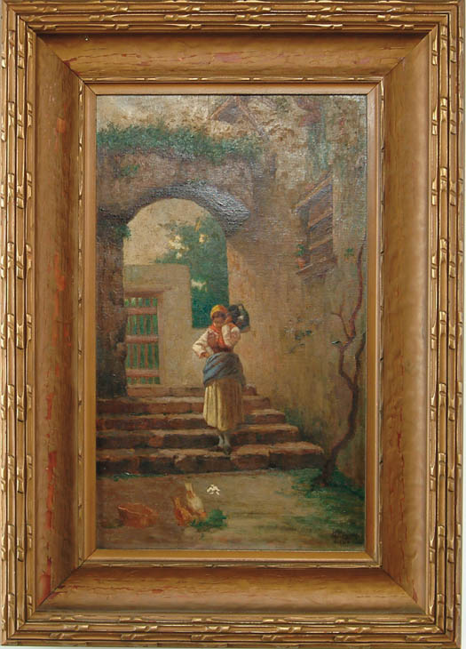 Appraisal: GAETANO CAPONE American Italian - THE WATER CARRIER Oil on