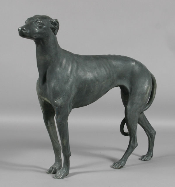 Appraisal: Cast lead life size whippet H x L Good condition