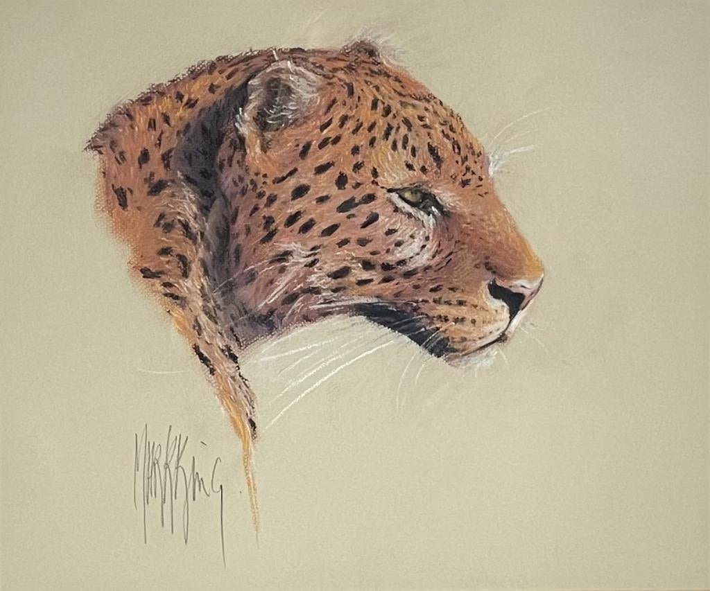 Appraisal: Mark King Original Pastel on Paper LeopardFew minor nicks to