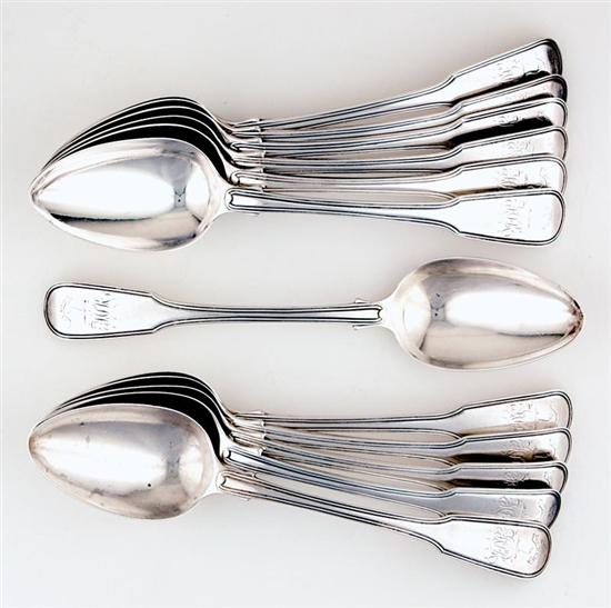 Appraisal: Set George III sterling spoons of Southern interest London dated