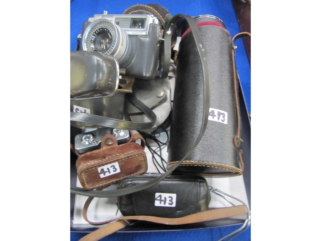 Appraisal: Lot comprising Yashica camera with accessories and two spy cameras