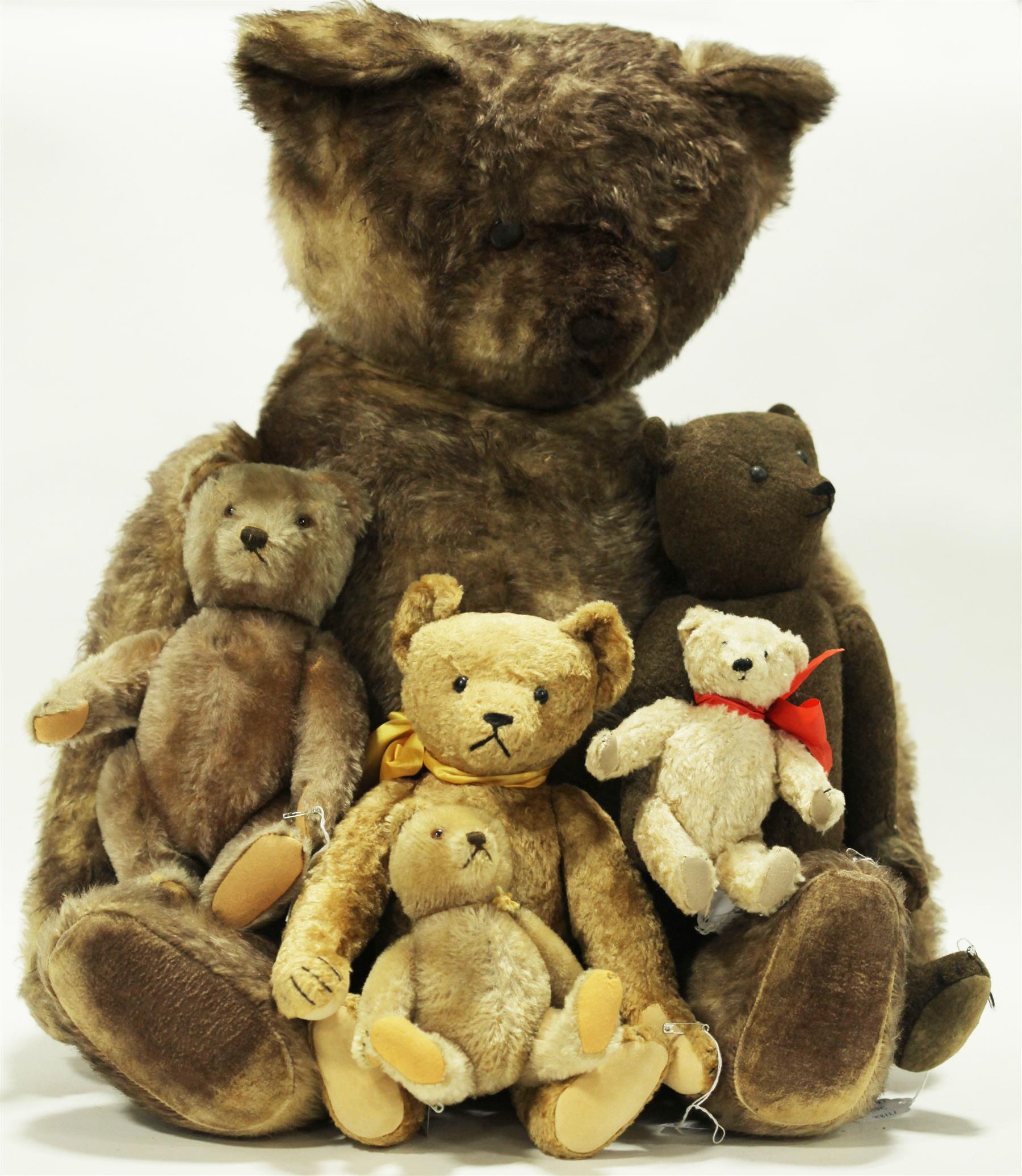 Appraisal: ONE VERY LARGE KNICKERBOCKER BEAR ALONG WITH FIVE OTHERS American-German