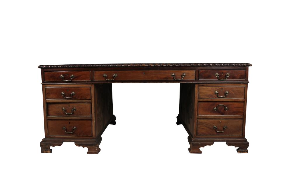 Appraisal: VICTORIAN MAHOGANY PARTNERS DESKProvenance The Estate of Lee Phillip Bell