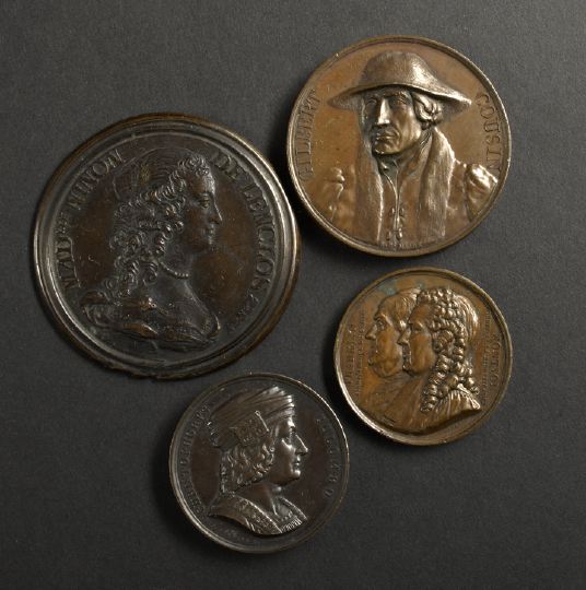 Appraisal: Four Continental Portrait Medals including a French bronze medal by