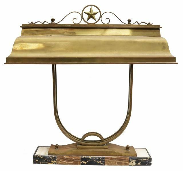 Appraisal: Art Deco brass banker's lamp Michel Decoux Belgian - c