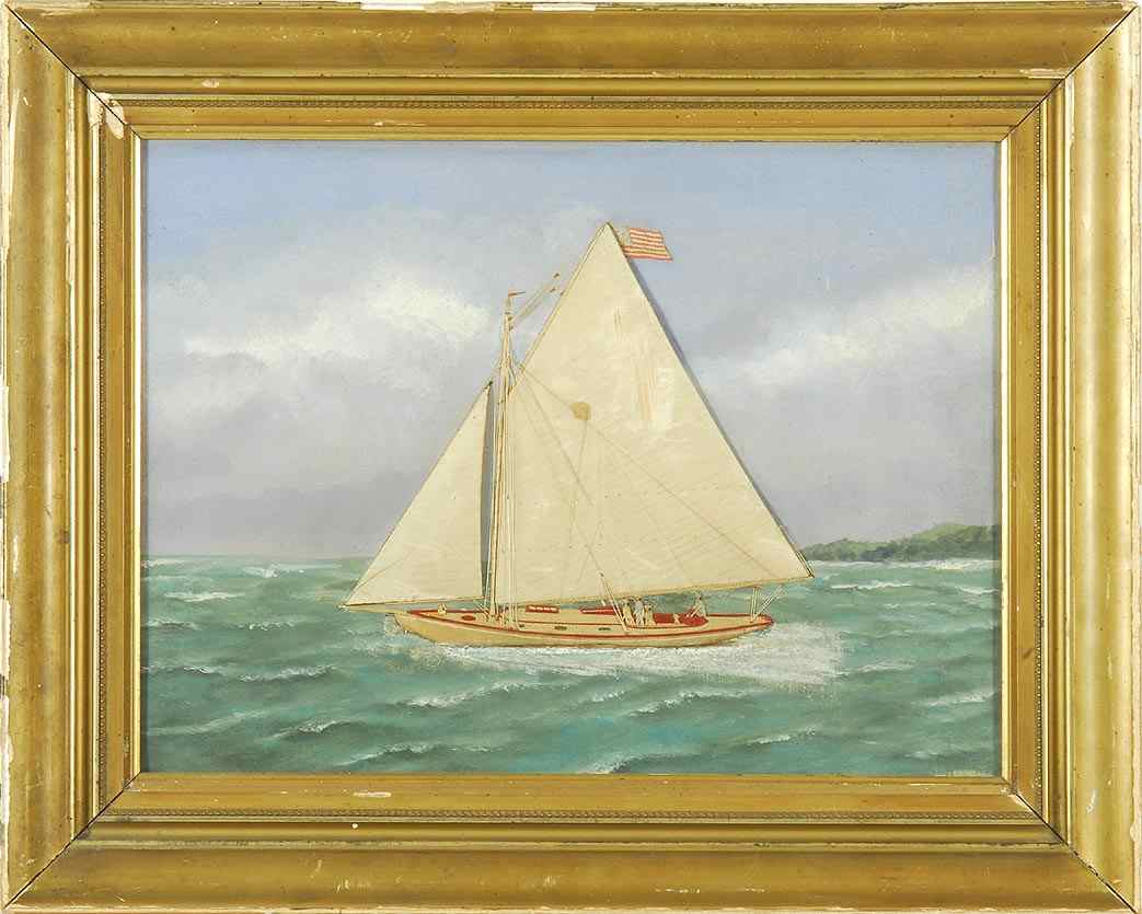 Appraisal: THOMAS H WILLISAmerican - Sailing sloop off the coast possibly