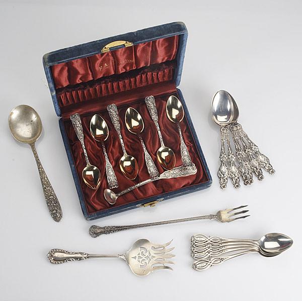 Appraisal: AMERICAN SILVER FLATWARE Six Whiting Lily coffee spoons together with