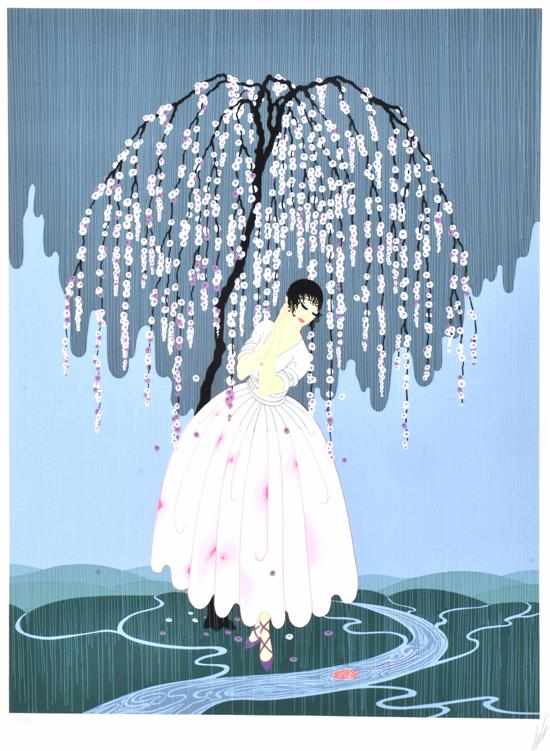 Appraisal: ERTE RUSSIAN - Blossom Umbrella screenprint x cm