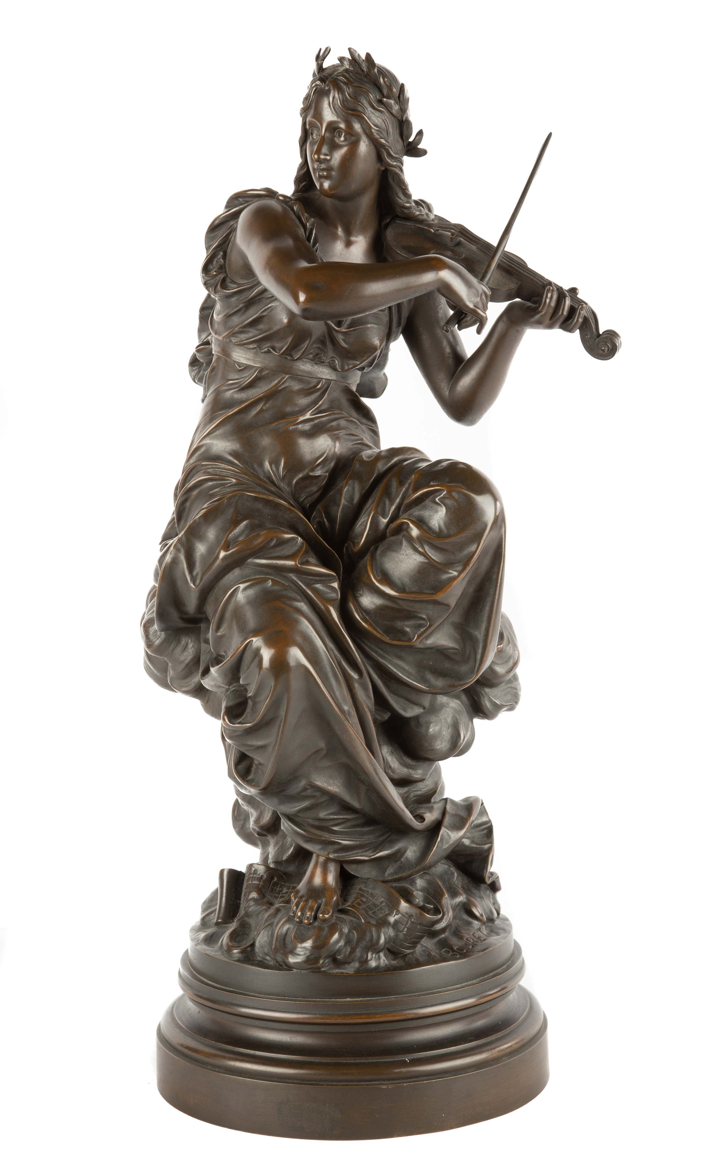 Appraisal: EUTROPE BOURET FRENCH - BRONZE SCULPTURE OF CLASSICAL WOMEN PLAYING