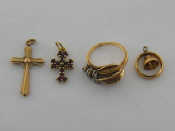 Appraisal: A mixed lot of gold jewellery including a carat gold