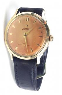 Appraisal: Men's Omega Automatic gold filed wrist watch with dark brown