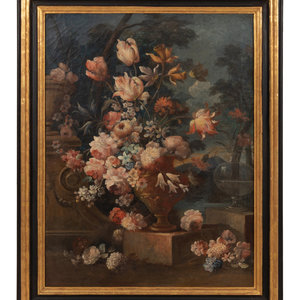 Appraisal: Continental School th Century Floral Still Life oil on canvas