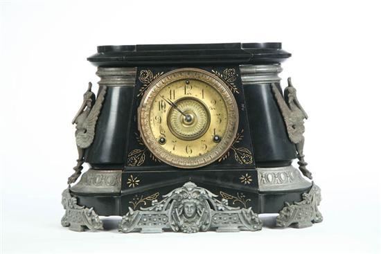 Appraisal: ANSONIA MANTLE CLOCK Eight day time and strike with brass