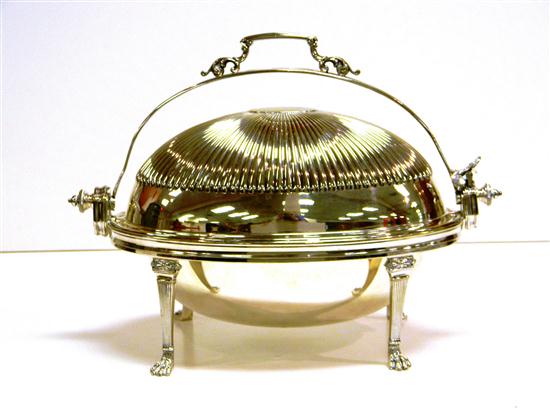 Appraisal: Silverplate revolving dome serving dish late th early th C