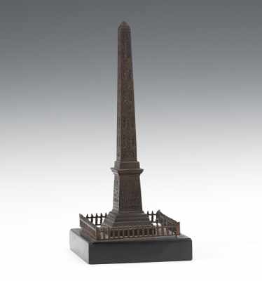 Appraisal: A Grand Tour Bronze Tabletop Cleopatra's Needle Cast bronze with