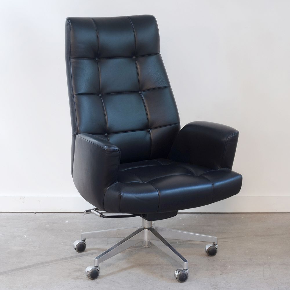 Appraisal: De Sede Metal and Leather 'DS- ' Desk Chair x