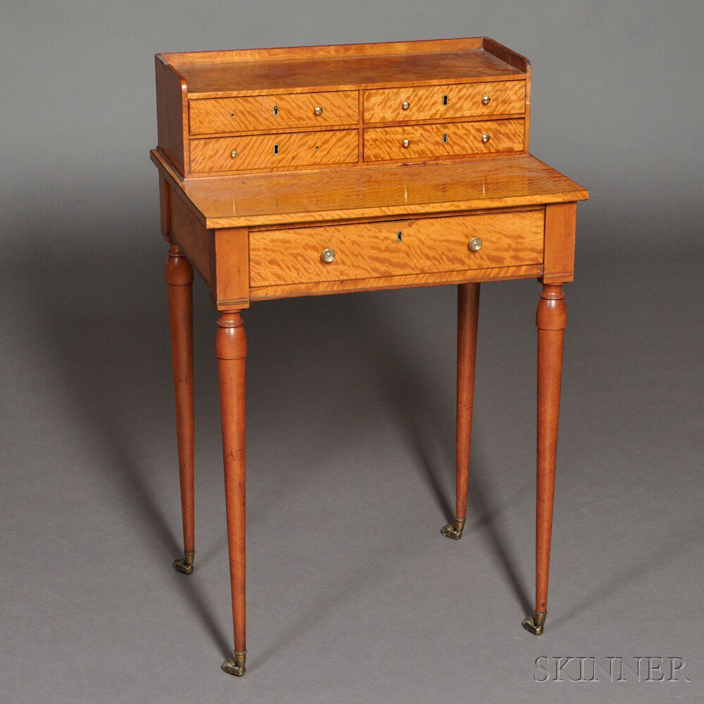 Appraisal: George III Satinwood-veneer Bonheur du Jour England early th century